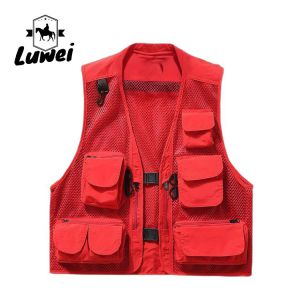 Casual Cardigan Waistcoats Travel Camouflage Mesh Utility Photography Tactics