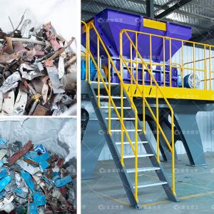 Buy cheap Double Shaft Metal Shredder Machine with 90 kW Power 20100 kg Weight and 9CrSi/D2/SKD-11 Blades from wholesalers