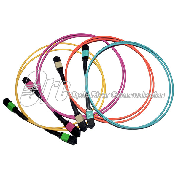 Quality Multimode Aqua OM3 MPO Patch Cable OFNP LSZH Sheath for sale