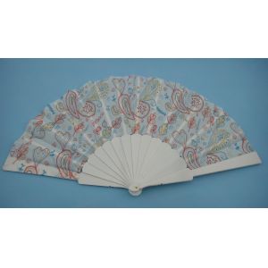 Buy cheap Full Color Advertising Plastic Fabric Folding Hand Fans 23cm X 42cm from wholesalers