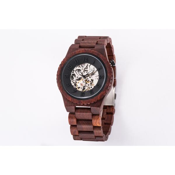 Quality Water Resistant Wooden Mechanical Watch , Automatic Mechanical Wrist Watch for sale