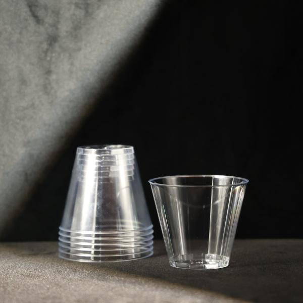 Quality Custom Logo Printed Crystal Clear Disposable PS Plastic Cup For Juice And Water for sale