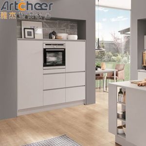 Buy cheap Custom Size Gloss Finish Maple Kitchen Cabinets with Modern Metal Island Dining Table from wholesalers