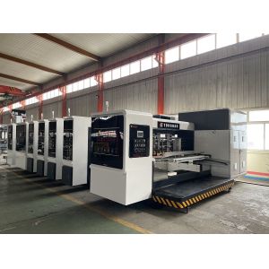 1200mm Automatic Flexo Printing Slotting Die Cutting Folding Gluing Strapping