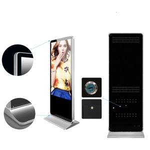 4K UHD 55" inch ground stand LCD LED monitor touchscreen kiosk with mini PC