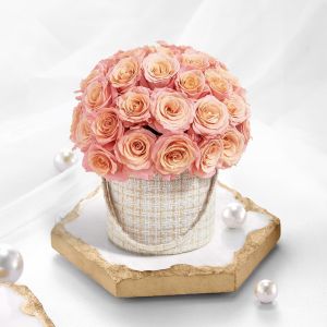 Buy cheap Sample Custom Made Luxury Fashion Fabric Hand-held Circle Round Flower Gift Packing Box from wholesalers