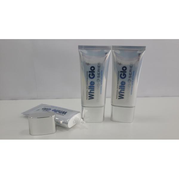 Quality 40g Metallic Cosmetic Packaging Flat Coating AL Plastic Tubes For BB And Hands Cream With Electroplated Cap for sale