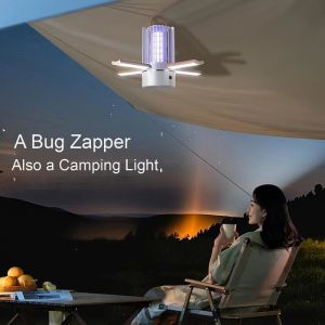 JZ 3 in 1 USB Rechargeable Night Light and Mosquito Killer Lamp for Camping and