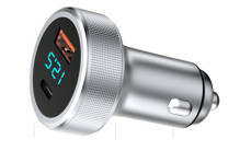 China QC PD Fast Charging USB Car Charger Socket Type C With Digital Display 58.5W on sale