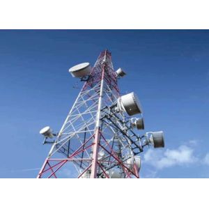 Buy cheap 80m Triangle Telecom Steel Tower , Galvanized / Painted Communication Antenna Tower from wholesalers