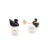 Buy cheap Elegant Pearl Drop Earrings for Women Jewelry, Black Diamond Swan Stud Design Earring for Women from wholesalers