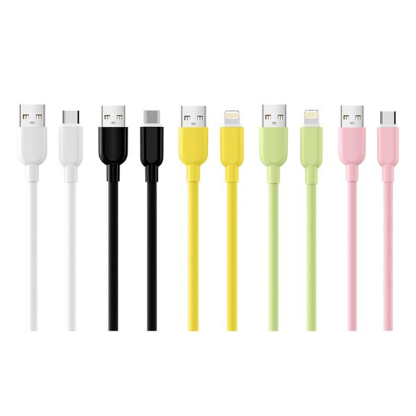 Buy cheap Customized Silicone Data Cable 1M 5V 2A / 3A High Speed USB Transfer Cable from wholesalers