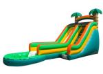 Buy cheap Green Palm Tree Inflatable Water Slides / Inflatable Backyard Water Slide from wholesalers