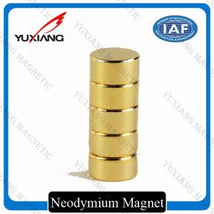 Buy cheap Gold Plating Neodymium Cylinder Magnets , Neodymium Magnets N52 Radial Magnetized from wholesalers