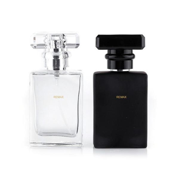 50ml Transparent/Black Glass Clear/Smooth Rectangle Bottle With Transparent