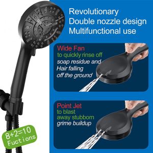 Buy cheap Bathroom 10 Sprays Detachable Matte Black Handheld Shower Head from wholesalers