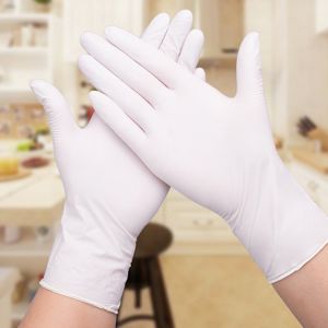 Buy cheap White Medical Disposable Exam Gloves Latex Nitrile Material Ultra Thin from wholesalers