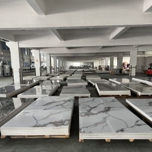 Long Side Click and Glue Installation PVC Marble Sheet Board for Hotel House