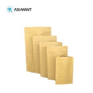 Custom Printing Kraft Paper k Bag Heat Seal Recycled With Clear Window