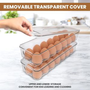 Buy cheap Home Egg Container With Lid And Handle For Refrigerator Organization- Pack Of 2 - Clear Stackable Egg Holder For Kitchen Or Pantry Organizers And from wholesalers