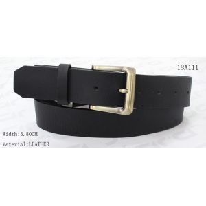 Buy cheap Classic Black Womens Leather Belt With Screw Part Gold Satin Buckle 3.8cm Width from wholesalers
