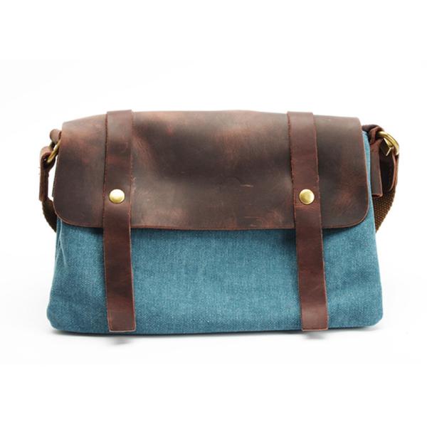 Quality Vintage Canvas Weekend Bag England Style Canvas Leather Messenger Bag for sale