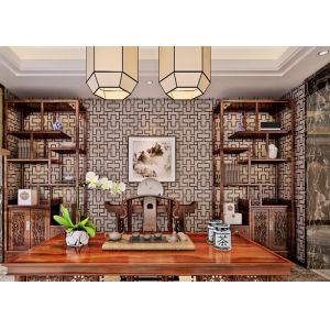 Buy cheap Embossed 3D Home Wallpaper / Modern Vinyl Wallpaper with Coffee Geometric Lattice Pattern from wholesalers