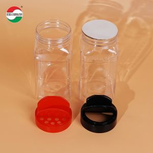 425ML Wholesale Sample Provided Plastic Spice Jars Bottles Containers With Red