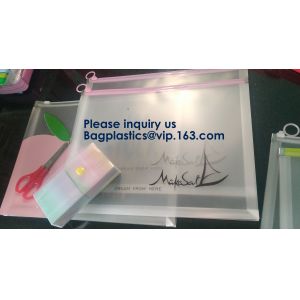 A4 A5 A6 B5 Transparent Pp Froested File Bag With Zipper,PP Plastic Zip File Bag
