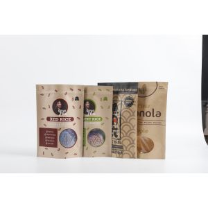 Buy cheap Custom Biodegradable PLA Kraft Paper Zipper Pouch Stand Up Tea Food Packaging from wholesalers