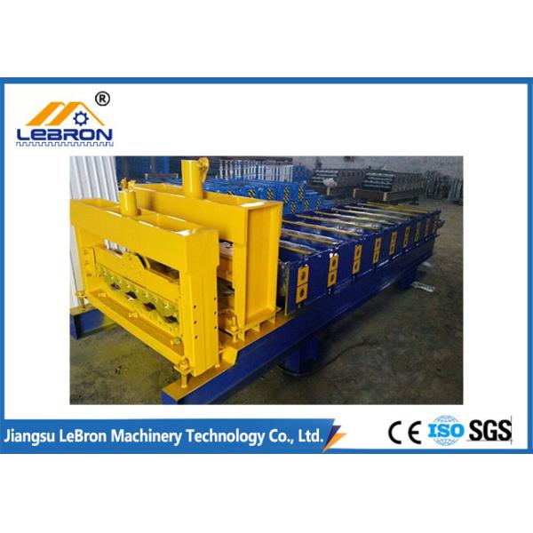 Buy cheap 2018 new type color steel glazed tile roll forming machine PLC control automatic made in china Blue color from wholesalers