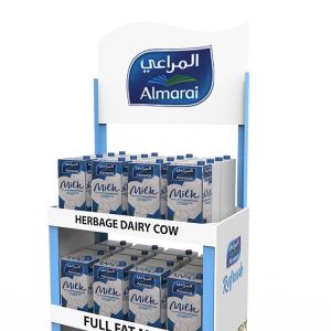 Hot Selling Floor Standing Shelf Milk Display Rack Plastic Display Stand for