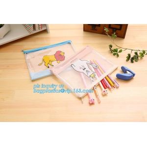 mesh document bag with zipper/pvc mesh file folder, Waterproof Zip Lock Bag Mesh
