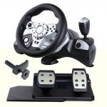 Buy cheap Multi Platform Video Game Computer Steering Wheel With Foot Pedal FOR PC Direct-X X-INPUT P2 P3 from wholesalers