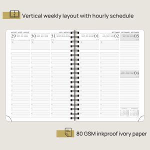 Buy cheap Weekly Planner 22-23 Brown Vertical Layout with Hourly Schedule And Corners for Easy Tracking from wholesalers