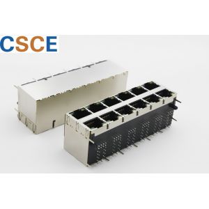 2 X 6 Port RJ45 Magnetic Jack , 10 / 100 Base - T RJ45 PCB Jack ROHS Certificati