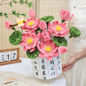 Buy cheap 35x38cm Handmade Twist Rod Flower Bouquet Material Kit Real Silk Fabric Juan Hua Creative and Colorful Gift for Children from wholesalers