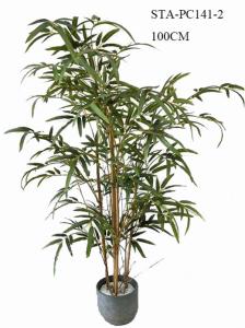 Buy cheap CE Artificial Decorative Trees , Artificial Bamboo Tree Lush Vibrant Leaves Real Bamboo Stems product