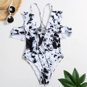 Buy cheap Tiered Layer Tie a Knot Front Top With Low waist Bikini swimsuit high cut from wholesalers