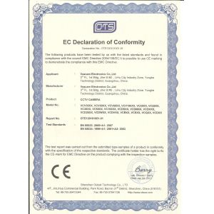 Veacam Electronics Co.,Ltd Certifications