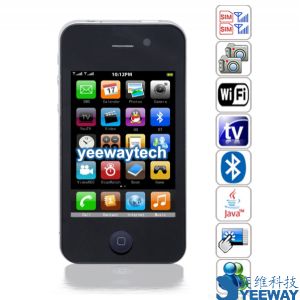 Buy cheap HiPhone S4G Quad Band Dual Cards Dual Cameras WiFi Color TV Bluetooth Java 3.2 - inch Touch Screen Compass Phone from wholesalers