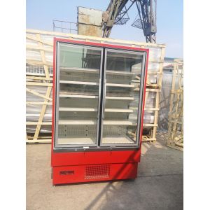 China Multideck Double Glass Door Freezer With Bright Vertical LED on sale