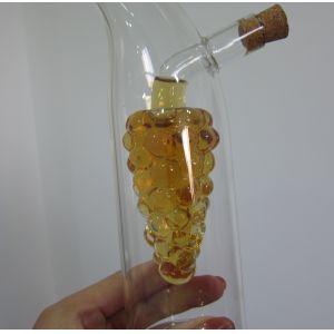 Double Layer Grape Shape Glass Canister With Lid For Oil