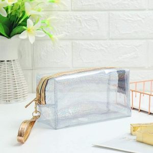 Buy cheap Cosmetic Bags PVC Transparent Zippered Toiletry Bag With Handle Strap from wholesalers