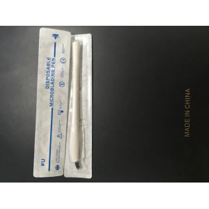 Buy cheap White Handle Bevel Disposable Microblading Pen with Blade 15 cm Length from wholesalers