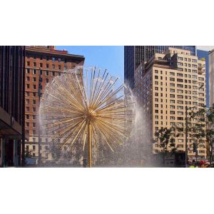 Round LED Dandelion Fountain with Electric Power Source Adjustable Water Flow