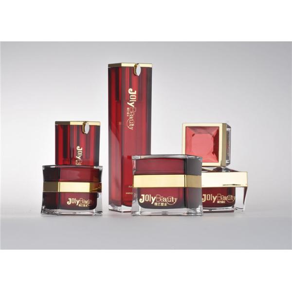 Buy cheap Press Pump Cosmetic Bottles And Jars Wholesale With Red Edge from wholesalers