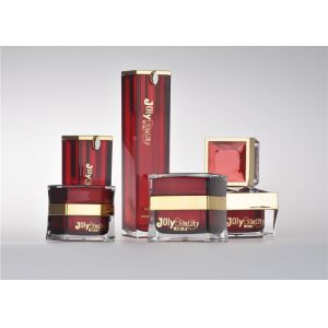 Buy cheap Press Pump Cosmetic Bottles And Jars Wholesale With Red Edge from wholesalers