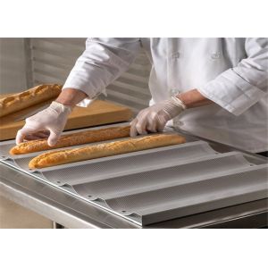 Buy cheap RK Bakeware China Foodservice NSF 5 Loaf Aluminium Baking Tray Nonstick Wide Slot Baguette French Bread Pan from wholesalers