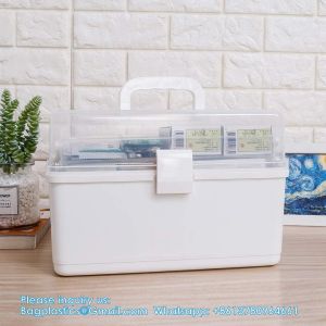 3-Layers Plastic Portable Storage Box,Household Plastic Craft Supply Box With